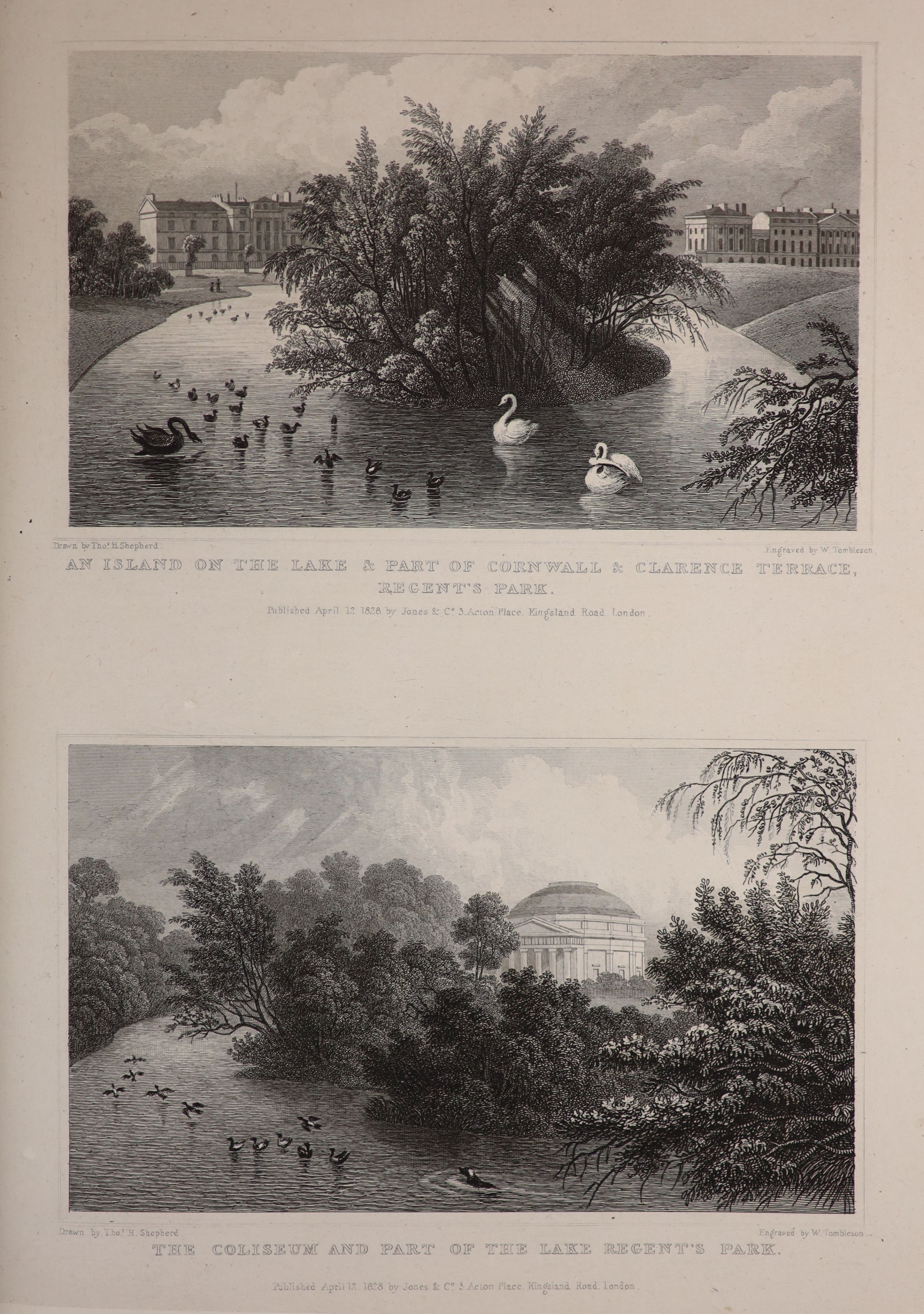 Shepherd, Thomas Hosmer - Metropolitan Improvements; or London in the Nineteenth Century, qto, half red morocco, London, 1827